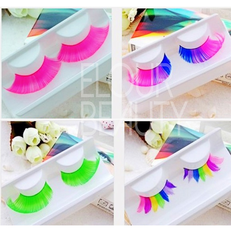 Beauty colored eyelashes in blue,pink,red,green ES64